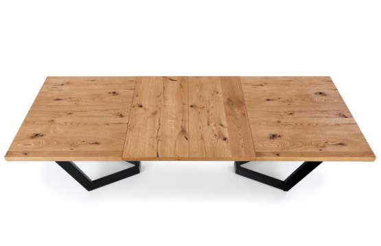 Rozkladací jedálenský stôl MASSIVE 160(250)x90 dub svetlý/čierna