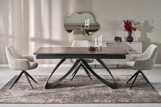 Rozkladací jedálenský stôl HILARIO 180(260)x90 orech/čierna