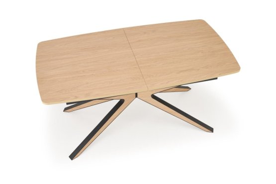Rozkladací jedálenský stôl JAMES 160(220)x90 prírodná/čierna