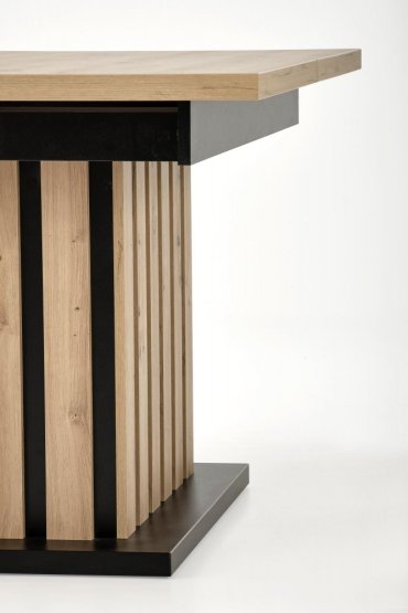 Rozkladací jedálenský stôl LAMELLO 130(180)x80 dub artisan/čierny