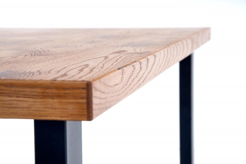 Rozkládací jídelní stůl HORUS 126(206)x80 světlý dub/černý