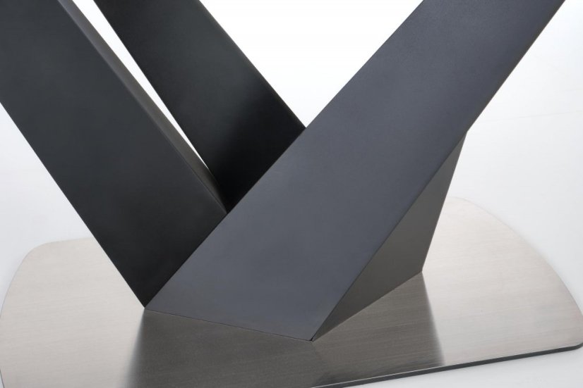 Rozkládací jídelní stůl PATRIZIO 160(200)x90 tmavě šedý/černý