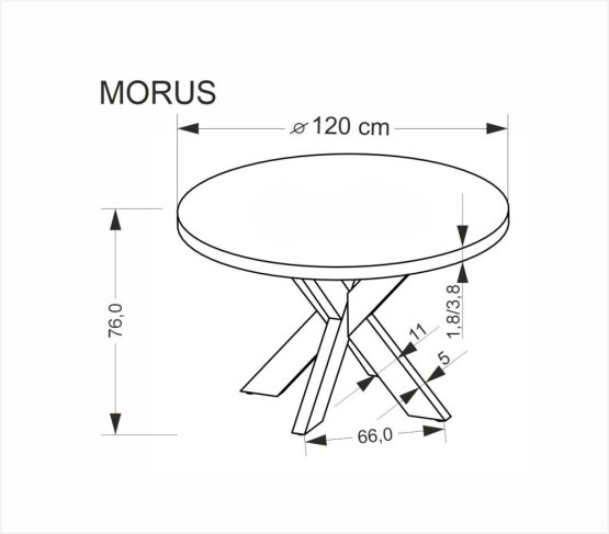 Okrúhly jedálenský stôl MORUS ø 120 prírodný