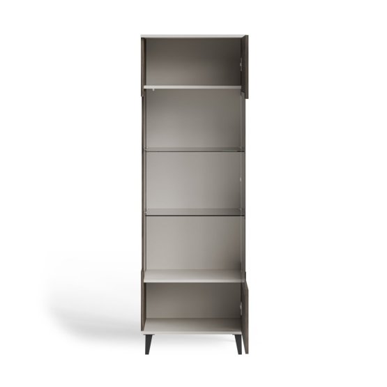 Vitrína RANDOM 2 W-1 kašmír/ořech/černá