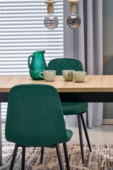 Rozkladací jedálenský stôl GIZMO 120(160)x75 dub artisan / čierna