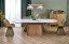 Rozkladací jedálenský stôl SIRIUS 160(240)x90 biely mramor / prírodný