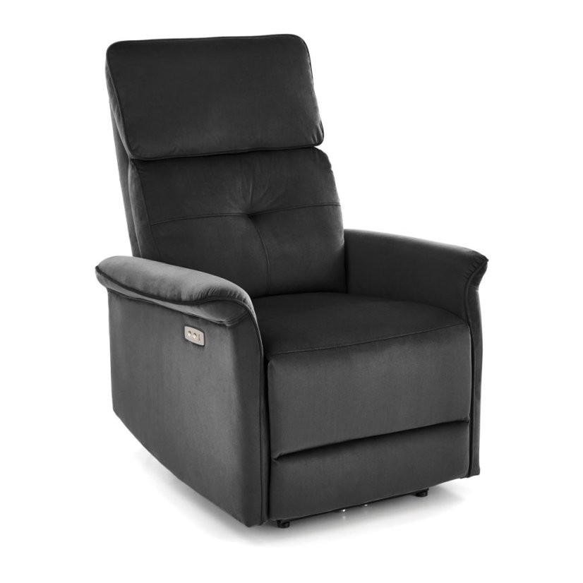 Relaxační křeslo SEMIR černé s funkcí rozkládání