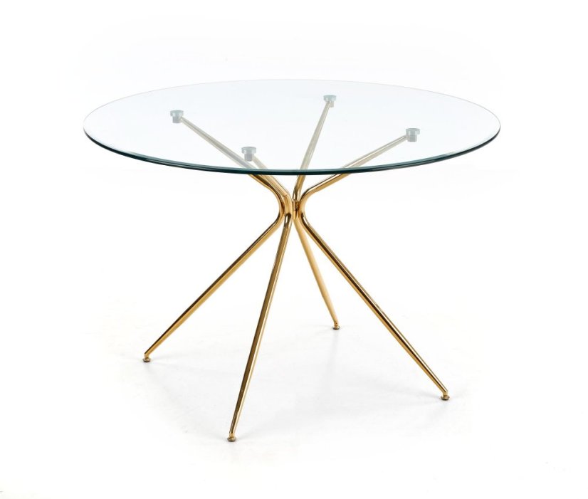 Okrúhly jedálenský stôl RONDO 110 sklo/zlatý