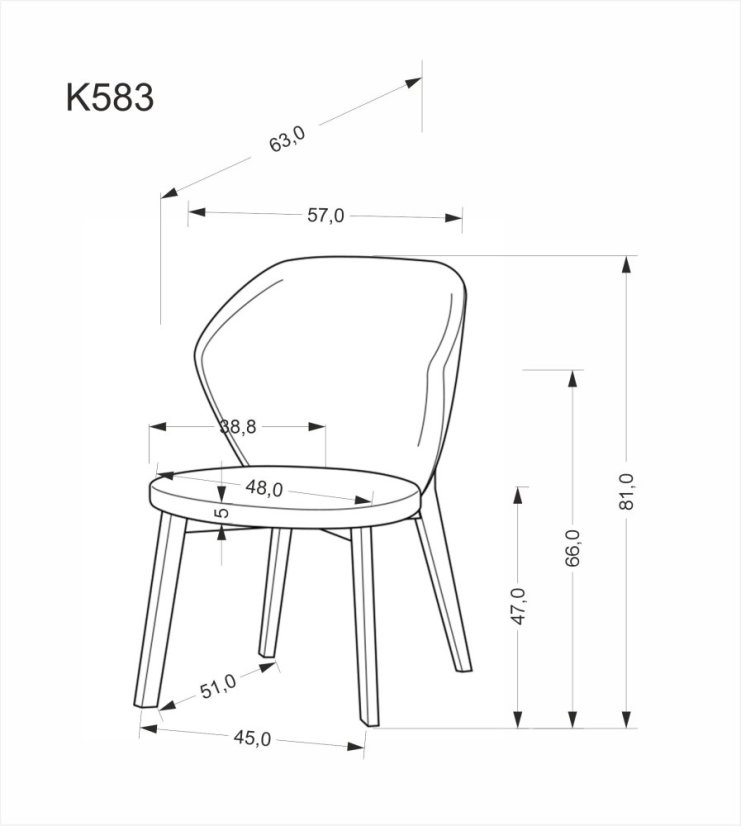 Jedálenská stolička K583 orech/hnedá/béžová