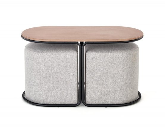 Konferenční stolek s taburety PAMPA ořech/černý