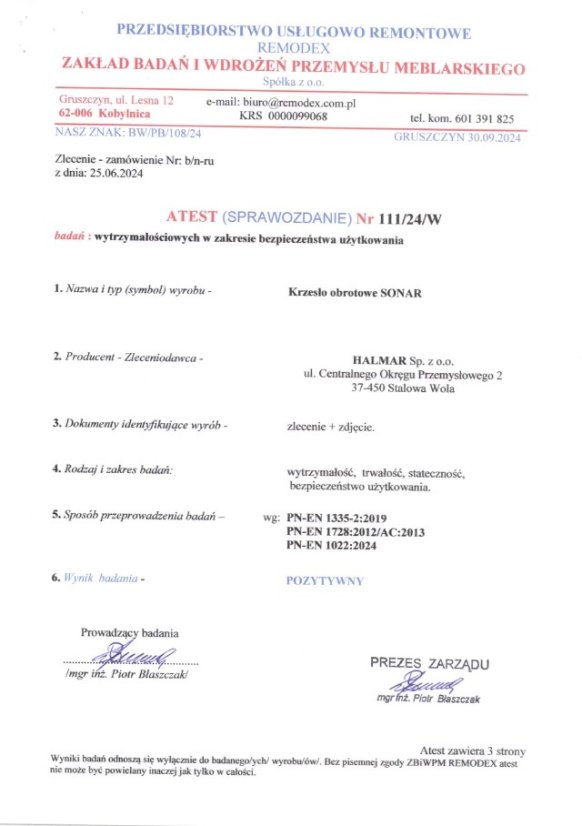 Kancelárska stolička SONAR čierna