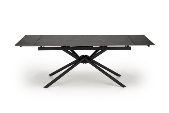 Rozkladací jedálenský stôl VITORINO 160(220)x90 čierny mramor/čierna
