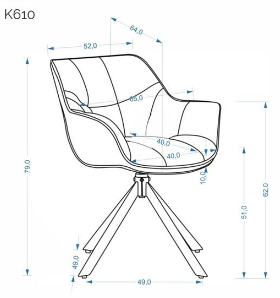 Čalouněné jídelní křeslo K610 šedá