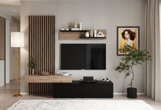 Obývacia zostava CAMINO dub artisan/čierna