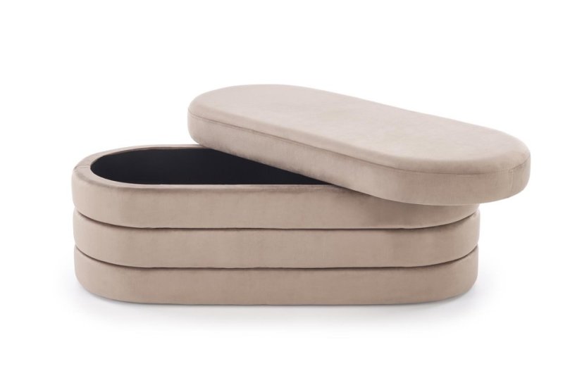 Čalouněná lavice CALPI s úložným prostorem béžová