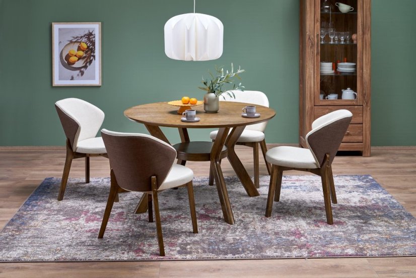 Jedálenská stolička K583 orech/hnedá/béžová