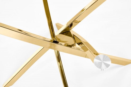 Kulatý jídelní stůl RAYMOND 100 sklo/zlatý