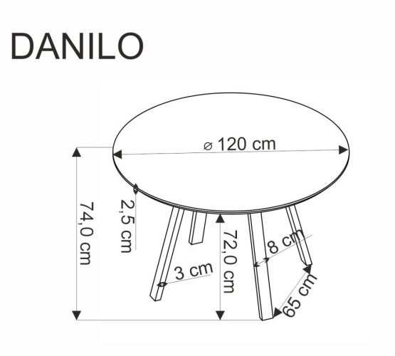 Okrúhly jedálenský stôl DANILO 120 orech/čierny