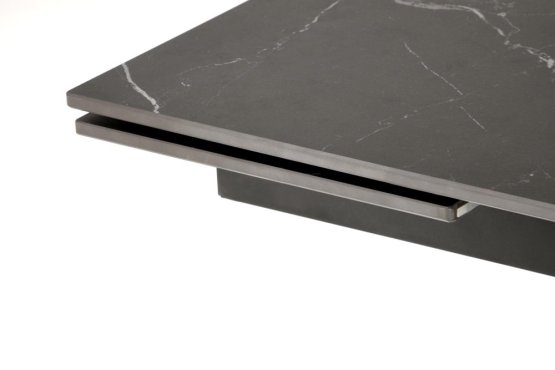 Rozkladací jedálenský stôl VITORINO 160(220)x90 čierny mramor/čierna