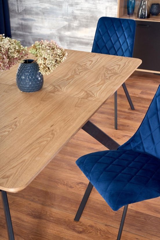 Rozkládací jídelní stůl BACARDI 160(220)x90 dub přírodní/černý
