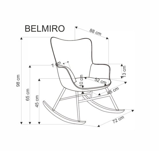 Hojdacie kreslo BELMIRO sivé