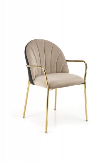 Jedálenská stolička / kreslo K500 béžová/čierna