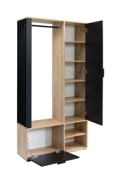 Předsíňová stěna MILO dub artisan/černá