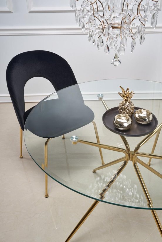 Okrúhly jedálenský stôl RONDO 110 sklo/zlatý