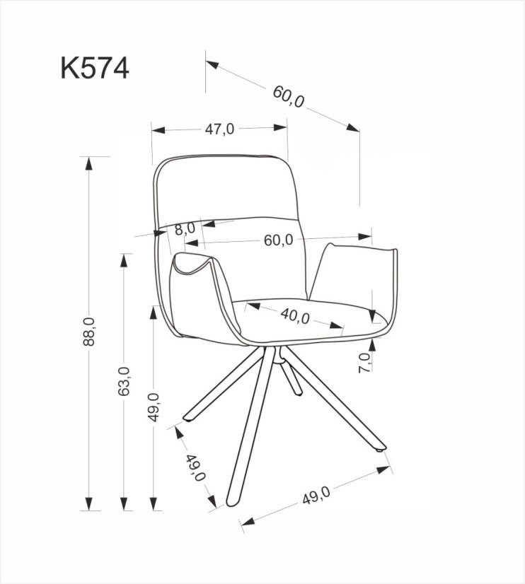 Jídelní křeslo K574 tmavě béžová